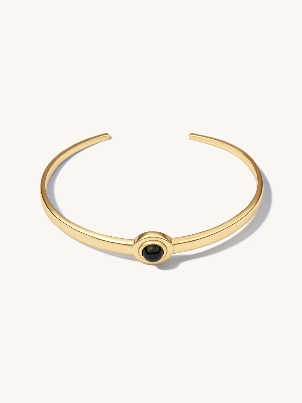 black agate vintage cuff gold