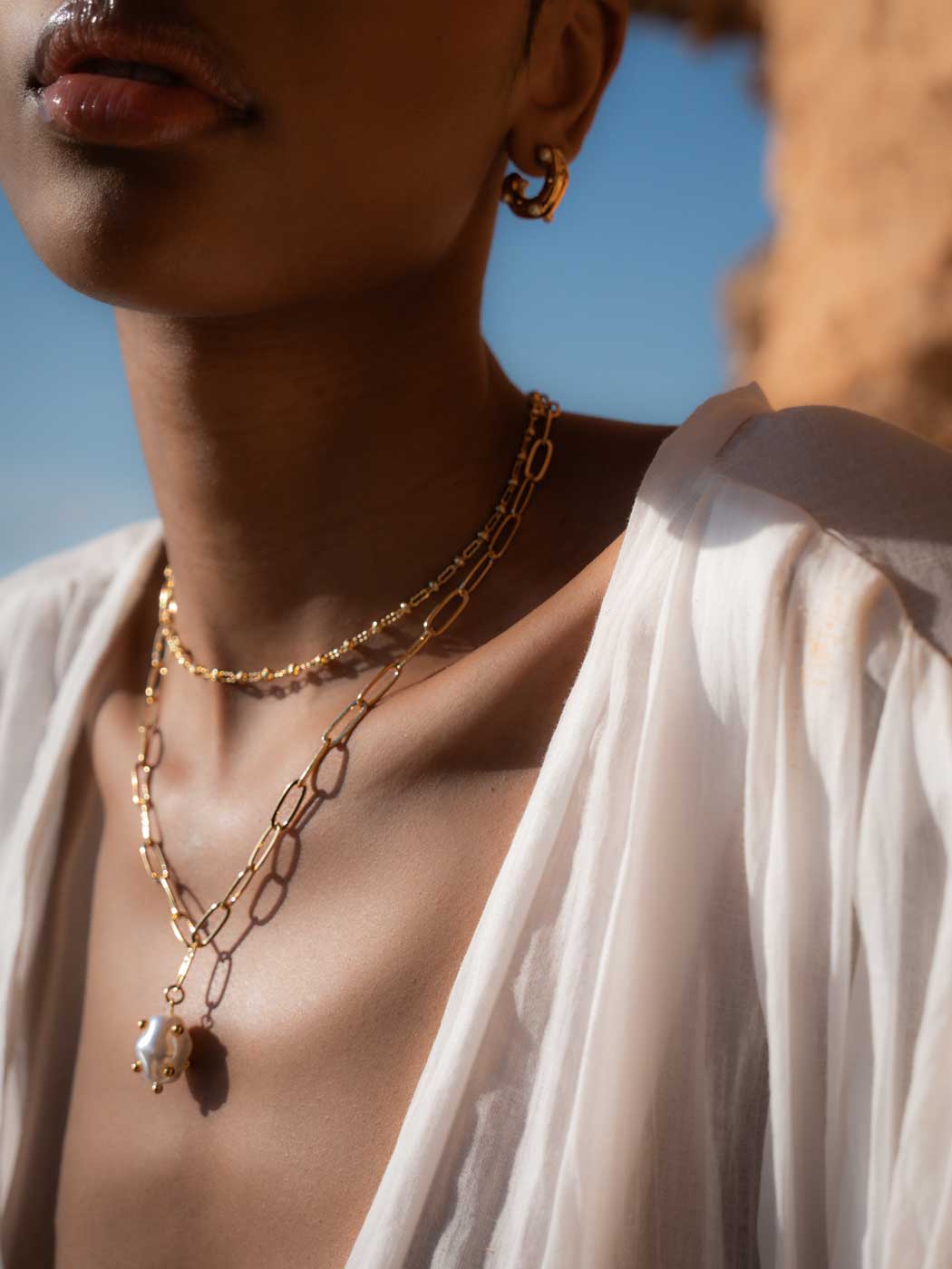 unique link gold chain