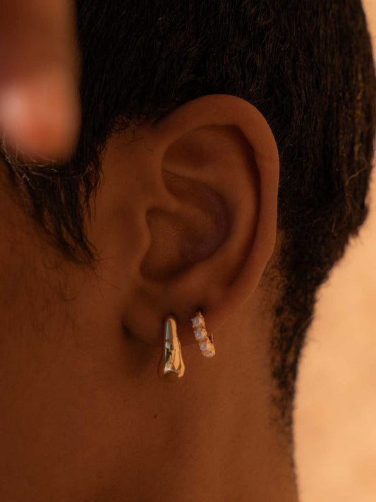 tidal gold hoop textured layering