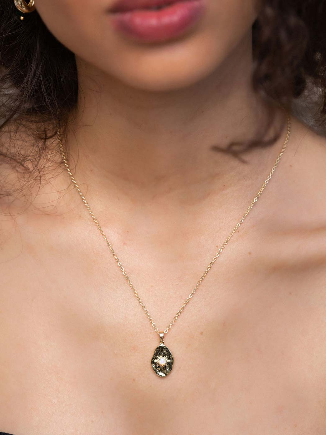 OPAL GOLD CHARM NECKLACE