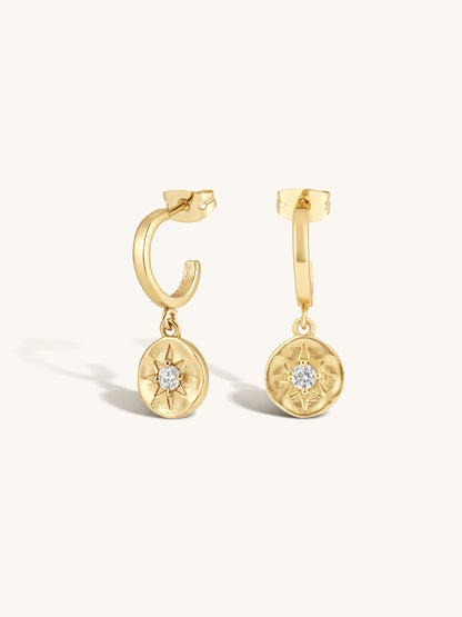 DIAMANTE COSMIC HUGGIES IN GOLD WITH TEXTURE