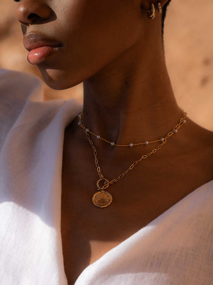 GAIA PEARL CHAIN NECKLACE GOLD
