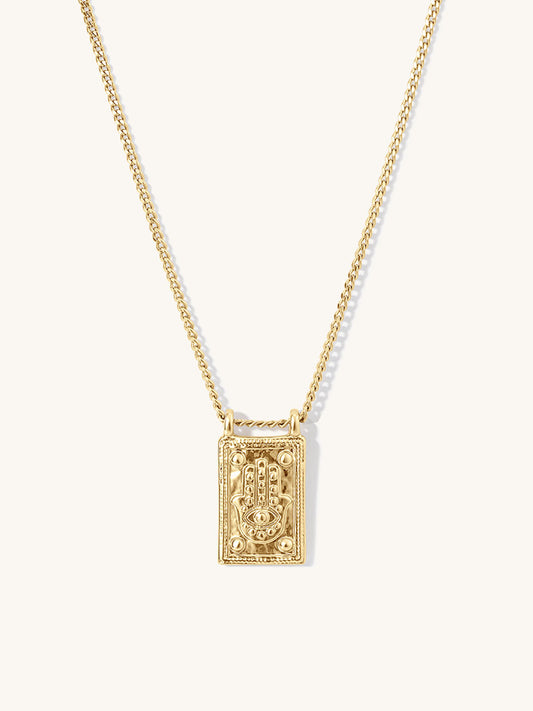 HAMSA HAND PROTECTION NECKLACE IN GOLD
