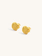 Gold shell-shaped stud earrings