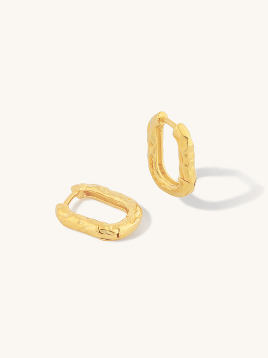 small textured oval hoop on white background
